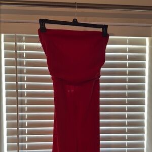 Fashion Nova Strapless Red Dress
